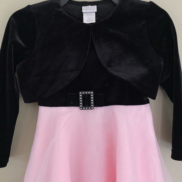 Special Occasion Pink & Black velvet Dress & jacket sz 4T - Picture 3 of 9